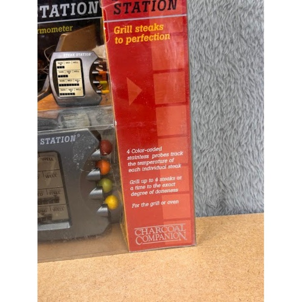 Charcoal Companion Steak Station Digital Meat Thermometer 4 Probes CC4073 NEW - Picture 3 of 8